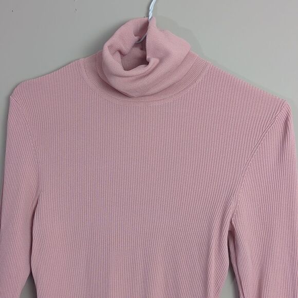 Zara ribbed stretch turtle neck basics dusty rose M - Picture 2 of 5